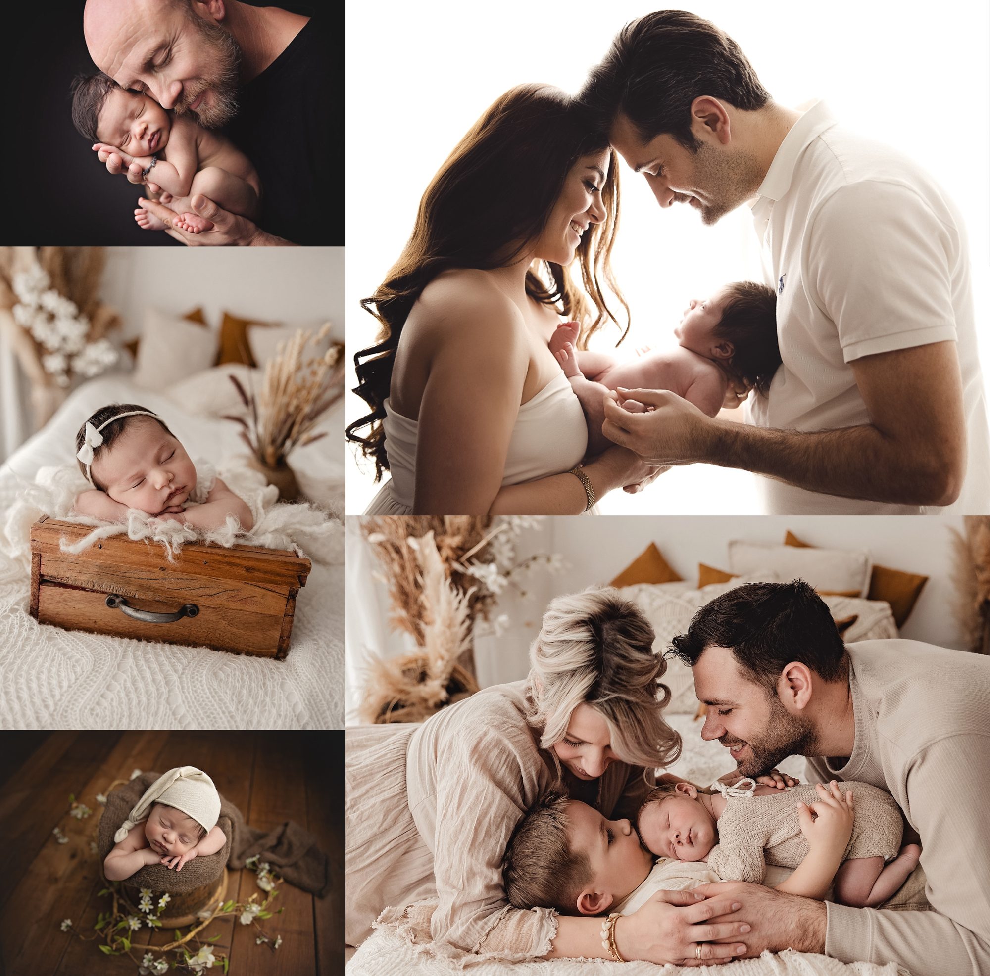 Newborn-Shooting in Düsseldorf – Neugeborenes schläft friedlich im Fotostudio